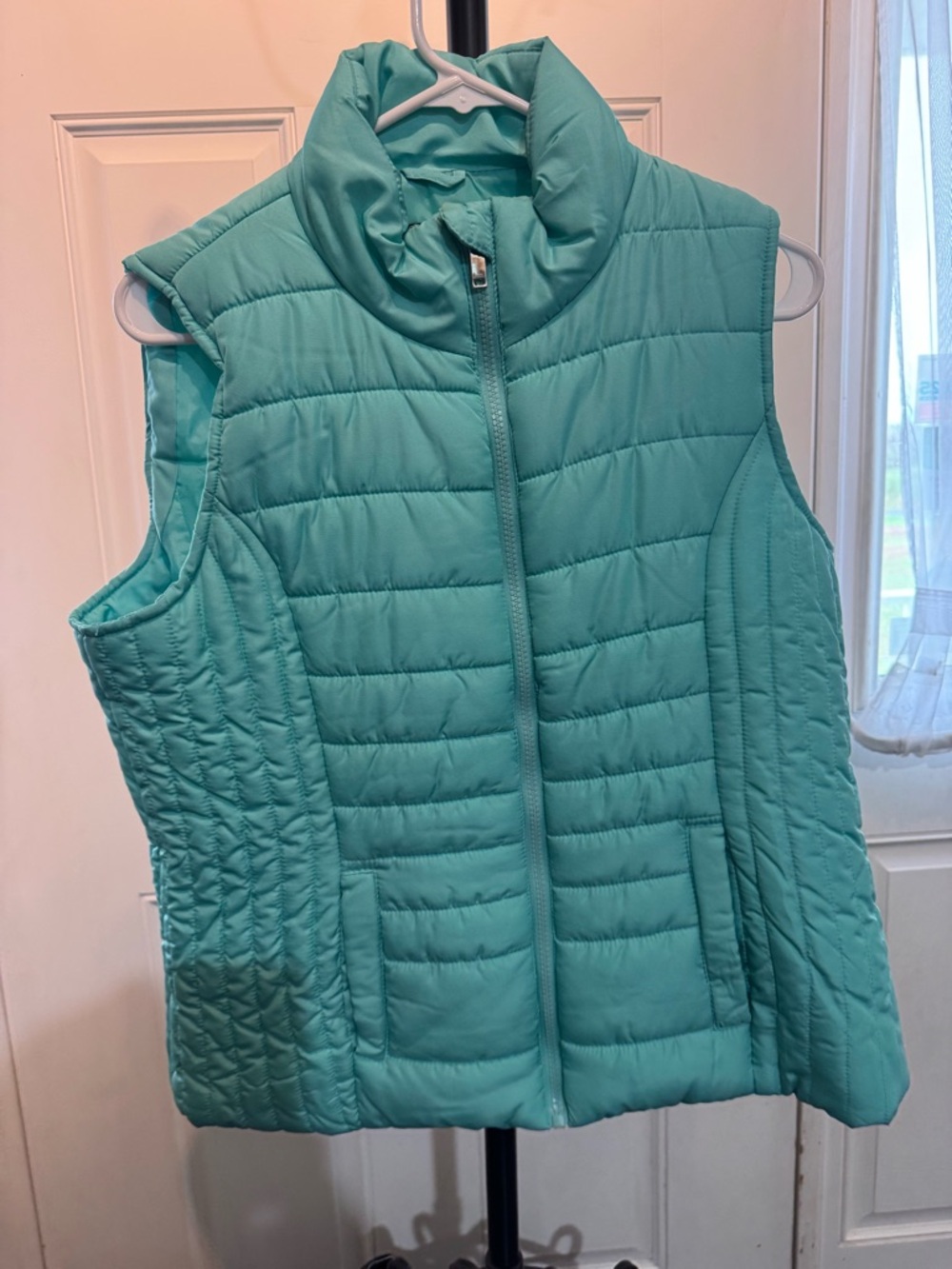 New York & Company Quilted Mint Green Vest